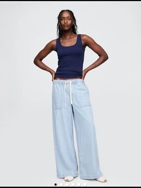 GAP Light Railroad Stripe Railstriped Pull-On Baggy Jean